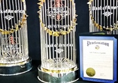 Stockton Memorial Civic Auditorium Hosts San Francisco Giants  World Champions Trophy Tour